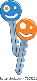 Smiling keys vector illustration