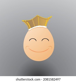 Smiling king egg vector design