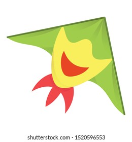 Smiling kite icon. Cartoon of smiling kite vector icon for web design isolated on white background