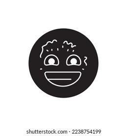 Smiling kiwi color line icon. Mascot of emotions. Pictogram for web page, mobile app, promo.