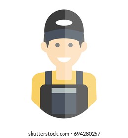 Smiling laborer man