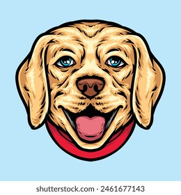 logo del Vector de cabeza de labrador sonriente