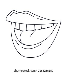 Smiling Laughing Mouth Teeth Female Lips Stock Vector (Royalty Free ...