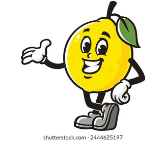 caricatura de la fruta del limón ilustración de la mascota del personaje Vector arte del Clip dibujado a mano