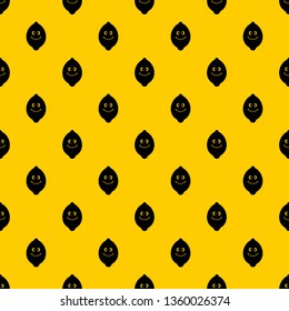 Smiling lemon fruit pattern seamless vector repeat geometric yellow for any design