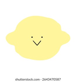 Smiling lemon. Funny character. Flat design. Vector illustration.