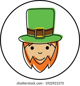 Smiling leprechaun face cartoon vector