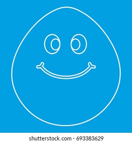 Smiling lime icon blue outline style isolated vector illustration. Thin line sign