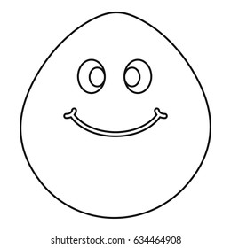 Smiling lime icon in outline style isolated vector illustration