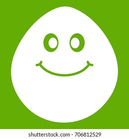 Smiling lime icon white isolated on green background. Vector illustration