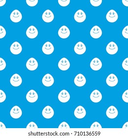 Smiling lime pattern repeat seamless in blue color for any design. Vector geometric illustration