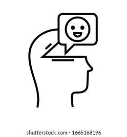 Smiling line icon, concept sign, outline vector illustration, linear symbol.