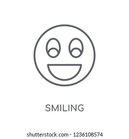 Smiling linear icon. Modern outline Smiling logo concept on white background from Dentist collection. Suitable for use on web apps, mobile apps and print media.