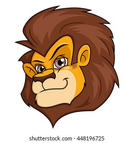 Smiling lion head