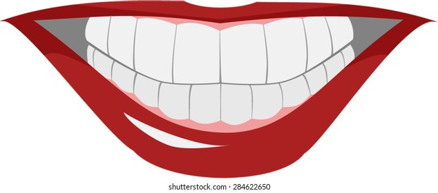 Smiling lips with teeth showing