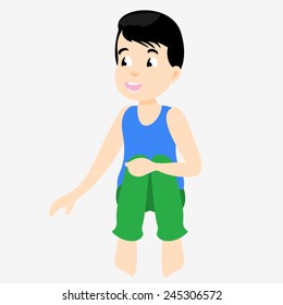 Smiling little boy / Cartoon 