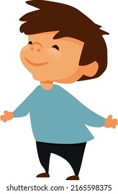 Smiling little boy. Happy kid with wide open arms