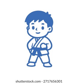 Smiling Little Boy in Karate Gi Ready for Martial Arts Training