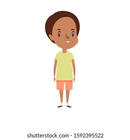 Smiling little child. Cheerful elementary school student, kindergarten pupil cartoon character. Kid flat vector illustration.