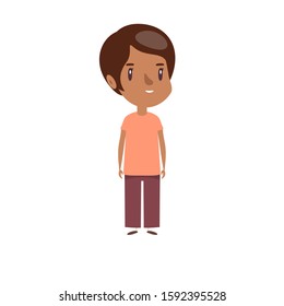 Smiling little child. Cheerful elementary school student, kindergarten pupil cartoon character. Kid flat vector illustration.