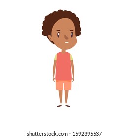 Smiling little child. Cheerful elementary school student, kindergarten pupil cartoon character. Kid flat vector illustration.
