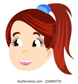 Smiling little girl. Cartoon