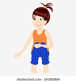 Smiling little girl / Cartoon