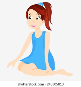 Smiling little girl / Cartoon