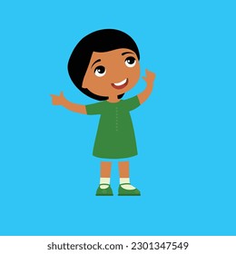 Smiling little girl  Vector illustration