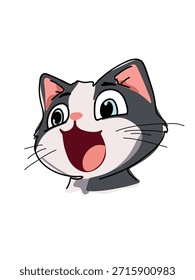 design de vetor de personagem pequeno gatinho sorridente