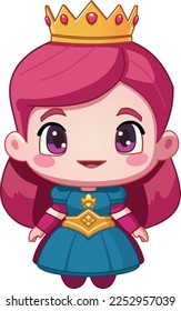 Smiling little princess girl with crown on her head 