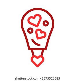 Smiling Love Balloon With Hearts Symbol