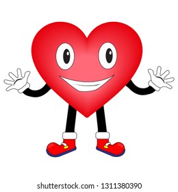Smiling Love Character Vector Illustration Isolated in White Background