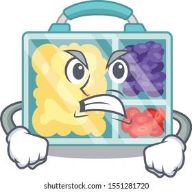 smiling lunch box character shape isolated angry