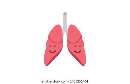 Smiling lung human internal organ logo