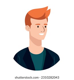 Icono de avatar de un hombre sonriente aislado