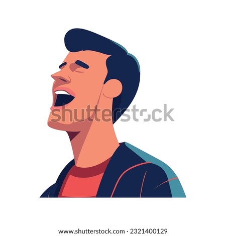 Smiling man avatar over white