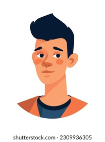 Smiling man avatar symbolizes joy isolated