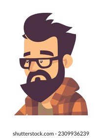 Smiling man with beard and mustache isolated