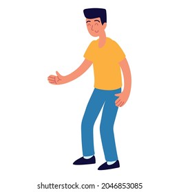 lächelndes Menschenkartoon-Symbol einzeln