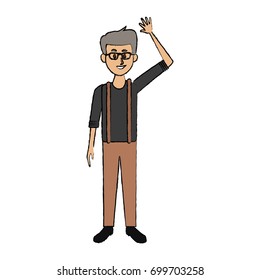 smiling man in casual clothes standing character