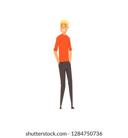 Smiling man in casual clothes vector Illustration