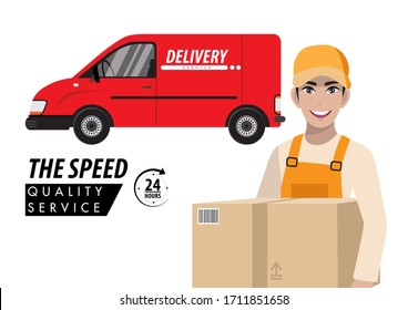 Symbolic Commercial Home Deliver Symbol Courier Stock Vector (Royalty ...