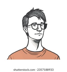 Ilustración de diseño de hombre sonriente sobre blanco