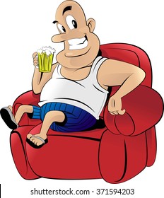 Smiling man drinking a beer