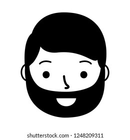 smiling man face cartoon white background