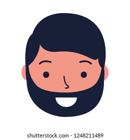 smiling man face cartoon white background
