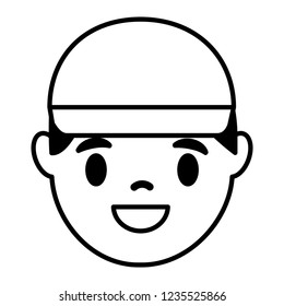 smiling man face on white background