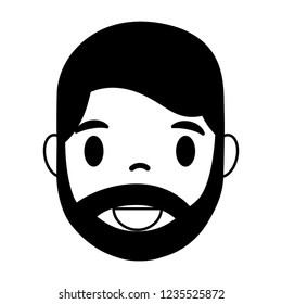 smiling man face on white background