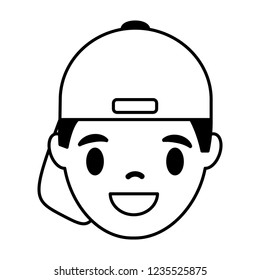 smiling man face on white background